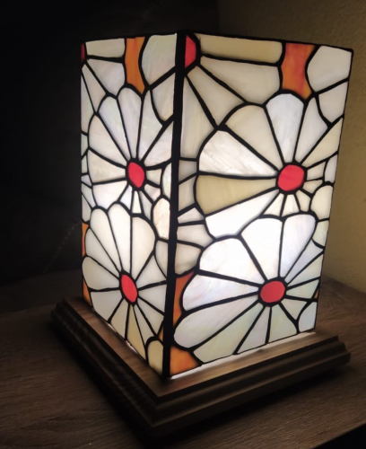 Lámpara cuadrada flores