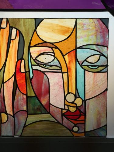 Vidrio cara de colores